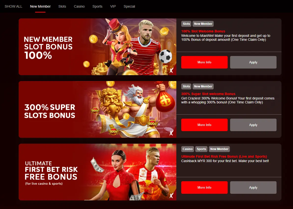 Bonusuri și Promoții la Maxwin Casino